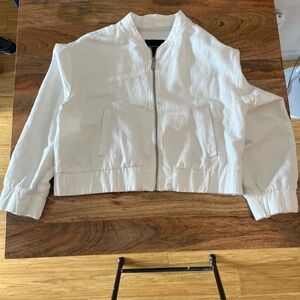 Sanctuary/ Evereve White Linen Bomber Jacket